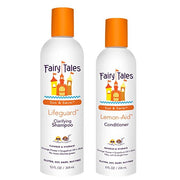 Fairy Tales envases frontales Sun & Swim mostrando tamaño y beneficio de limpieza