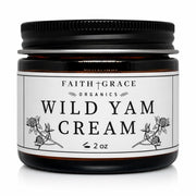 Faith and Grace Organics envase frontal de Wild Yam crema, presentación orgánica y segura