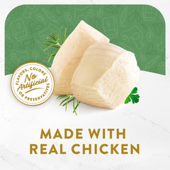 Fancy Feast close-up of white meat chicken shreds demonstrating soft texture