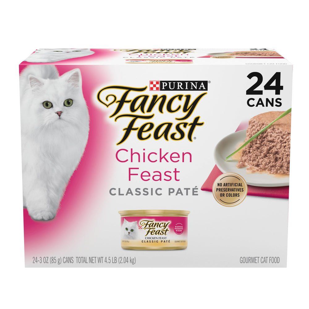 Fancy Feast envase frontal muestra la presentación y beneficios gourmet