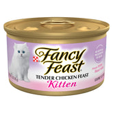 Fancy Feast front packaging showing 24-pack and clear product branding for convenience