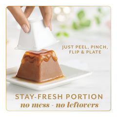 Fancy Feast porción servida en plato, facilita el control de raciones