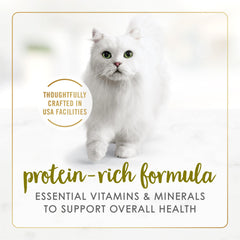 Fancy Feast lata abierta servida en plato, gratificante para el gato