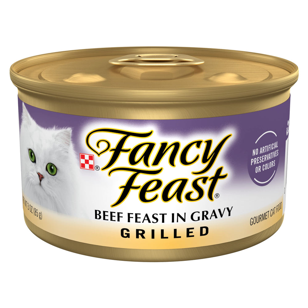 Fancy Feast lata frente muestra diseño y conveniencia