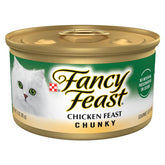 Fancy Feast lata frente mostrando el diseño y beneficio de porciones individuales