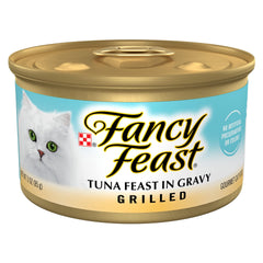 Fancy Feast lata frontal 85 g mostrando la marca y diseño para identificación rápida