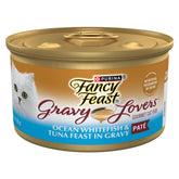 Fancy Feast lata frontal que muestra la variedad y atrae con su diseño
