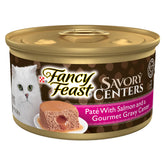 Fancy Feast can front view showing salmon pate and benefit of gourmet appeal