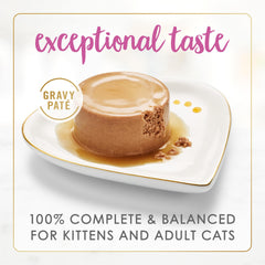 Fancy Feast textura crema de pâté con salsa que estimula apetito