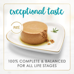 Fancy Feast textura paté cercana, aspecto suave y apetitoso