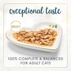 Fancy Feast trozos de pavo en salsa mostrando textura apetitosa