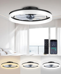FancyMay front view showing black low-profile fan and integrated LED light, modern look benefit