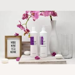 Fanola mask jar top view showing rich purple formula for toning benefits