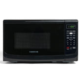 Farberware microondas frontal negro muestra diseño compacto y eficiencia