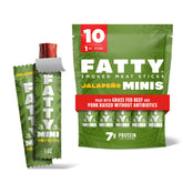 FATTY palito frente del empaque mostrando tamaño y sabor jalapeño