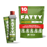FATTY palito frente del empaque mostrando tamaño y sabor jalapeño