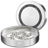 Feedoo front view showing bowl shape and durable stainless finish for reliable feeding