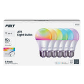 Feit Electric 6-pack front view showing compact retail packaging and contents benefit