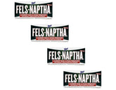 Fels Naptha barra frontal del empaque mostrando paquete de 4 barras útil para pretratamiento