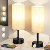 Fenmzee front view pair showing compact bedside lamps and tidy design benefits