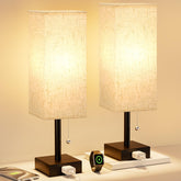 Fenmzee front view of two lamps showing balanced bedroom lighting and ready-to-use convenience