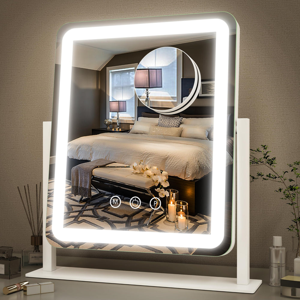 FENNIO vista frontal con luces LED, iluminación homogénea para maquillaje
