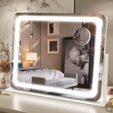 FENNIO espejo frontal iluminado muestra luz ajustable y vista amplia