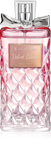 FF FRAGRFLOWING frasco frontal elegante, muestra presentación premium