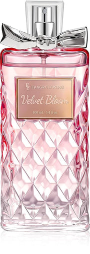 FF FRAGRFLOWING frasco frontal elegante, muestra presentación premium
