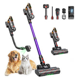 Fieety front view of cordless stick vacuum showing sleek design and quick-start benefit