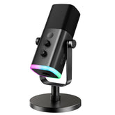 FIFINE AM8 front profile showing sleek body and cardioid capsule for clearer voice capture