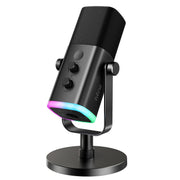 FIFINE AM8 front profile showing sleek body and cardioid capsule for clearer voice capture