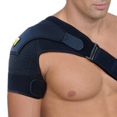 FIGHTECH shoulder brace front view showing supportive wrap and fit