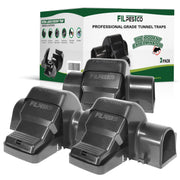Filpestco front packaging showing 3-count reusable traps and clear benefits