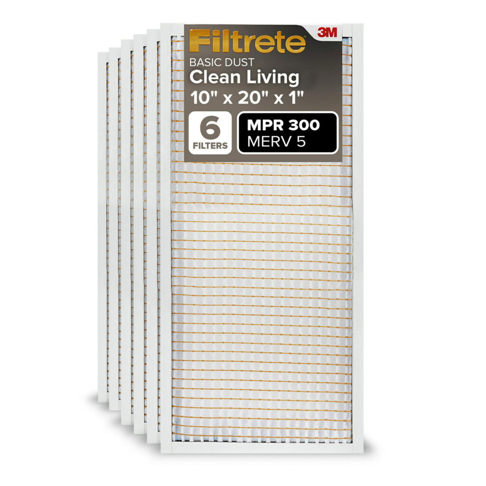 Filtrete frente del empaque 10x20x1 mostrando el pack y beneficios