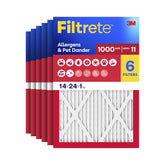 Filtrete front packaging showing 14x24x1 six-pack and clear benefits