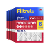 Filtrete front packaging showing 16x20x1 MERV 11 six-pack and clear product benefits