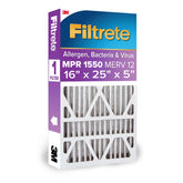 Filtrete front packaging showing model and size for easy purchase benefit