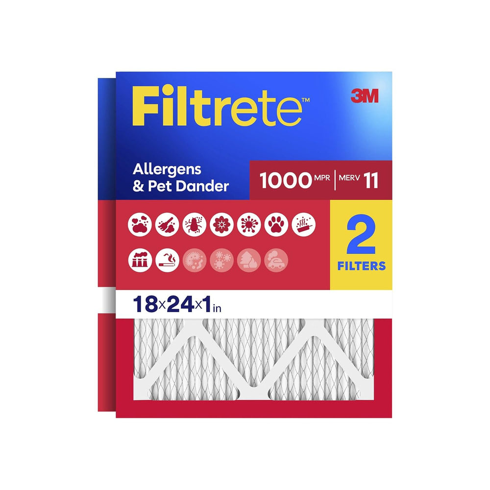 Filtrete front packaging showing size and MERV 11 benefit