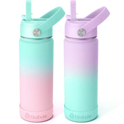 Fimibuke front view of two bottles showing colorful candy and bubble patterns and easy-grip benefit