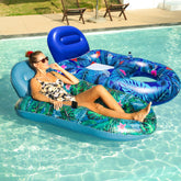 FindUWill vista frontal del pack azul y verde para relax en piscina