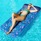 FindUWill Monstera Blue front view showing full XL float and stylish print for comfortable lounging