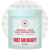 First Aid Beauty front packaging showing 60 compostable exfoliating pads benefit convenience