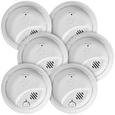 First Alert front view of hardwire smoke alarm showing sleek housing and easy-mount benefit