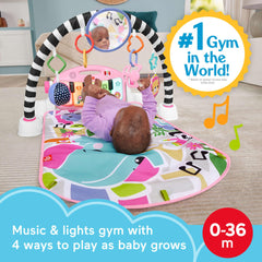 Fisher-Price close-up del piano con teclas iluminadas, estimula respuestas visuales
