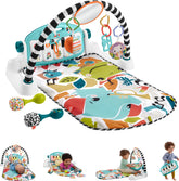 Fisher-Price front view of piano gym showing light-up keys and colorful arch, encourages musical play
