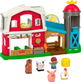 Fisher-Price vista frontal del set de granja interactiva con figuras y silo para juego imaginativo