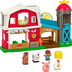 Fisher-Price vista frontal del set de granja interactiva con figuras y silo para juego imaginativo
