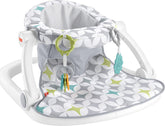 Fisher-Price asiento Sit-Me-Up frontal mostrando base estable y comodidad