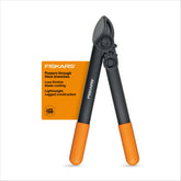Fiskars front packaging showing 15-inch lopper and key specs for quick identification and benefit